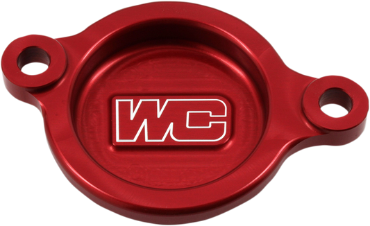 WORKS CONNECTION Oil Filter Cover - Red 27-006