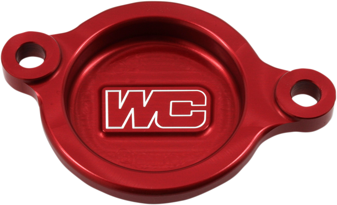 WORKS CONNECTION Oil Filter Cover - Red 27-006