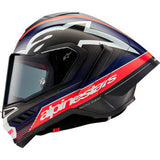 IN STOCK ALPINESTARS Supertech R10 Helmet - Team - Matte Black/Carbon Red Fluo/Blue - Medium 8200224-1383-M