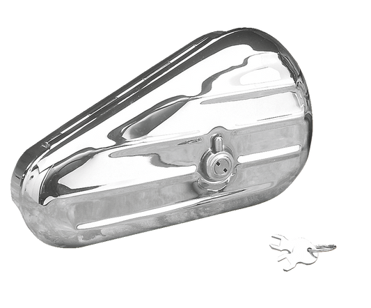 DRAG SPECIALTIES Left Teardrop Toolbox - Chrome 74348