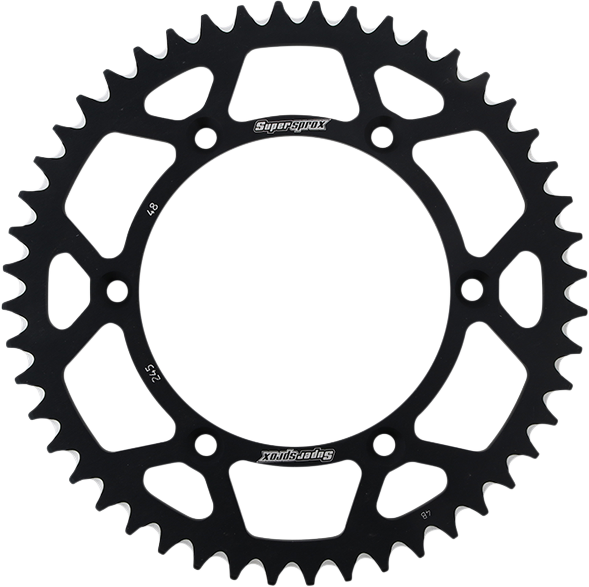 SUPERSPROX Rear Sprocket - Black - Yamaha - 48 Tooth RAL-245-48 BLK