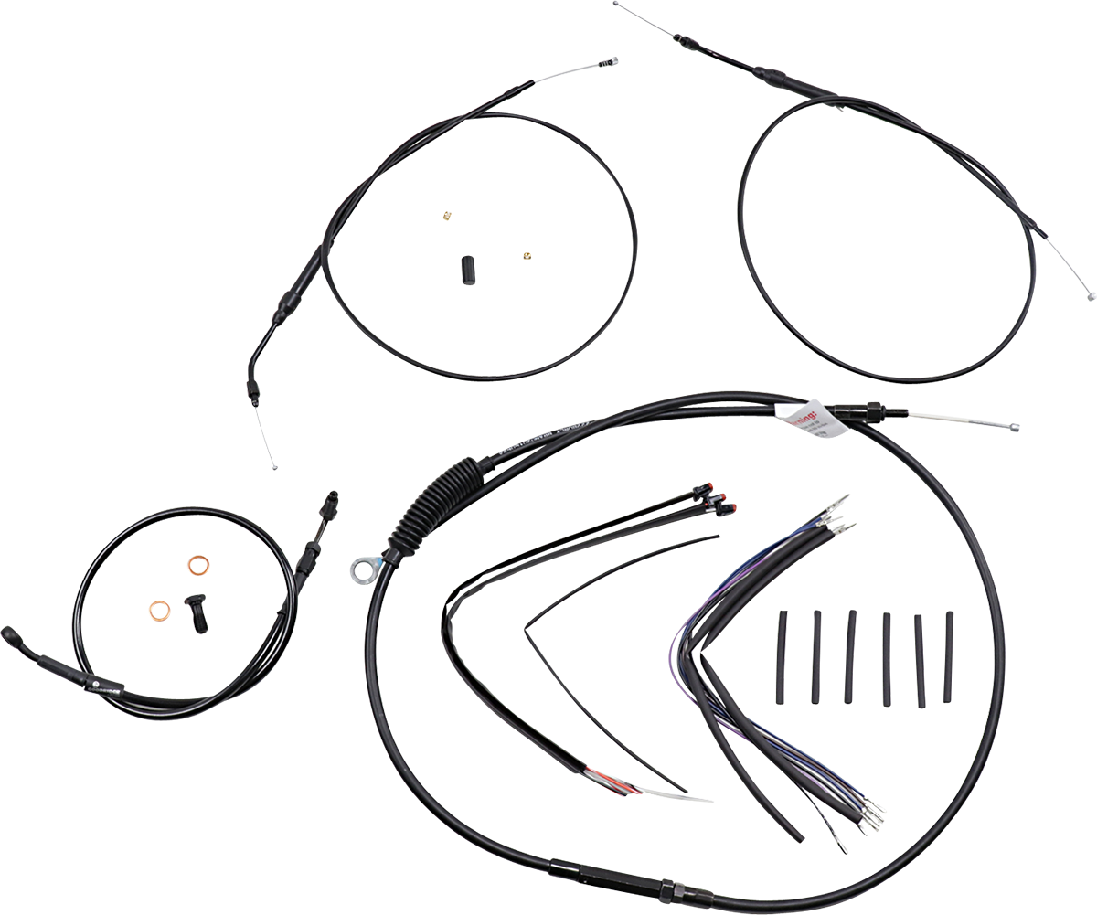 BURLY BRAND Handlebar Cable and Brake Line Kit - Extended - Sportsters - 14" T-Bar Handlebars - ABS B30-1269