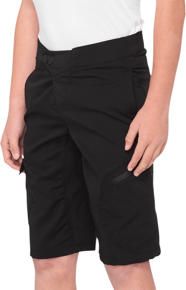 100% Youth Ridecamp Shorts - Black - US 26 40033-00002