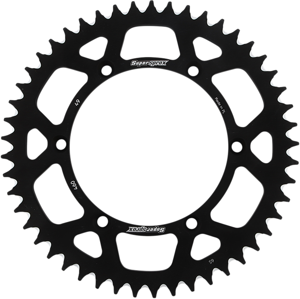 SUPERSPROX Rear Sprocket - Black - Kawasaki/Suzuki - 49 Tooth RAL-460-49-BLK