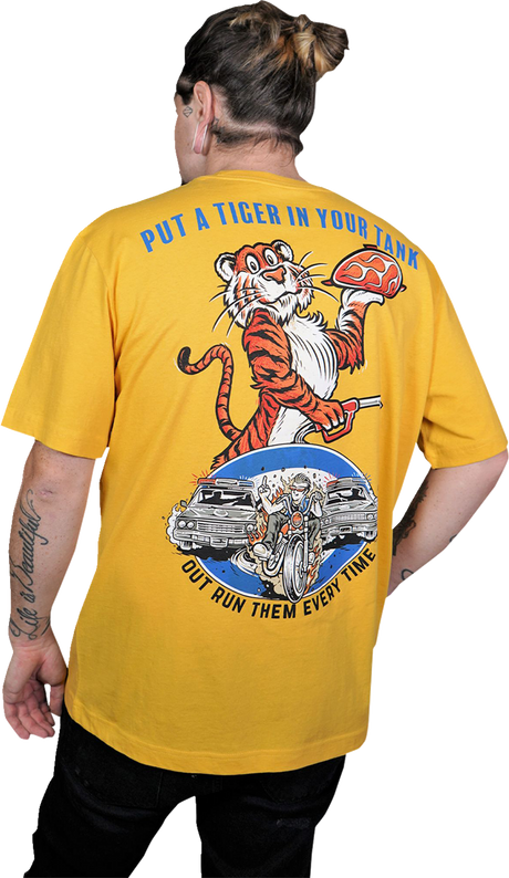 LETHAL THREAT Down-N-Out Tiger in Your Tank - Yellow - Small DT10051S