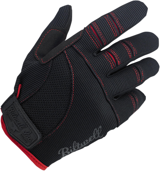 BILTWELL Moto Gloves - Black/Red - Small 1501-0108-002