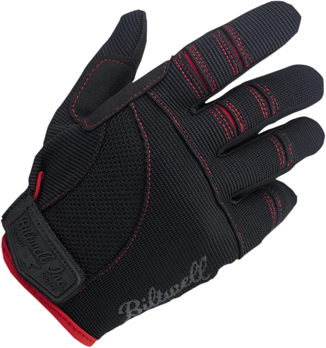 BILTWELL Moto Gloves - Black/Red - Medium 1501-0108-003