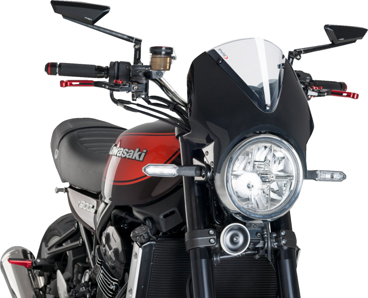 PUIG HI-TECH PARTS Windscreen - Black/Clear - Z900RS 024NW