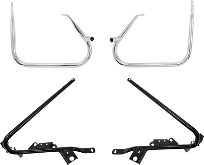 DRAG SPECIALTIES Saddlebag Support Brackets - Chrome - 09-13FLT CHRM GUARDS/BLK SUPPORTS 21058