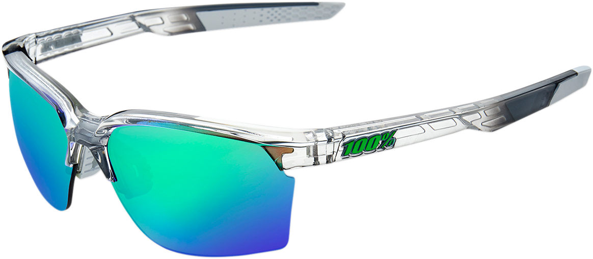 100% Sportcoupe Sunglasses - Gray - Green Mirror 61020-253-45