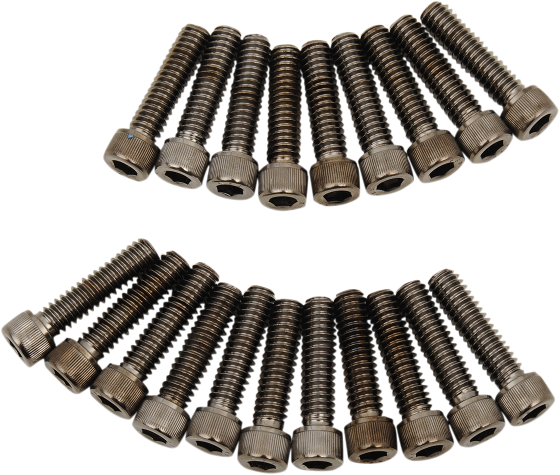 DRAG SPECIALTIES Kit de pernos moleteados basculantes - Negro/Cromo - M8 MK777BK 