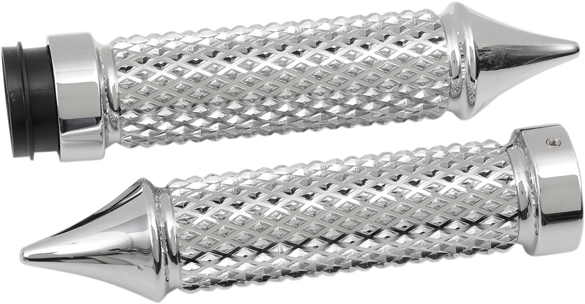 EDDIE TROTTA DESIGNS Grips - Cross Cut - TBW - Chrome TC769