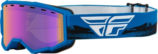FLY RACING Youth Focus Snw Goggle Blu/Blk W/ Blue Mirror/Amber Lens 37-50161