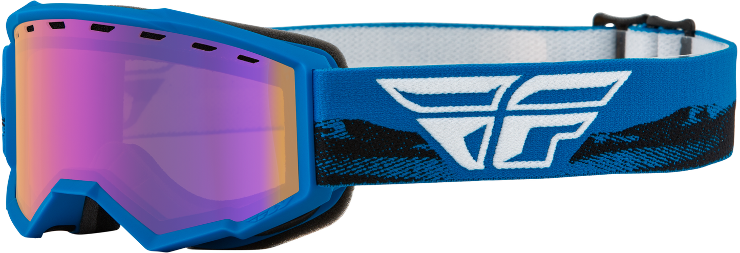 FLY RACING Youth Focus Snw Goggle Blu/Blk W/ Blue Mirror/Amber Lens 37-50161