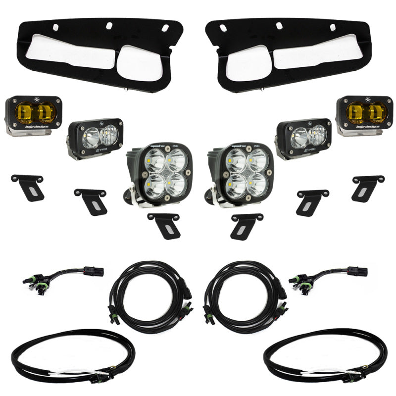 Baja Designs 21-22 Ford Bronco w/Steel Bumper S2 SAE Pro Fog Pocket Light Kit w/Upfitter - Amber 448179UP