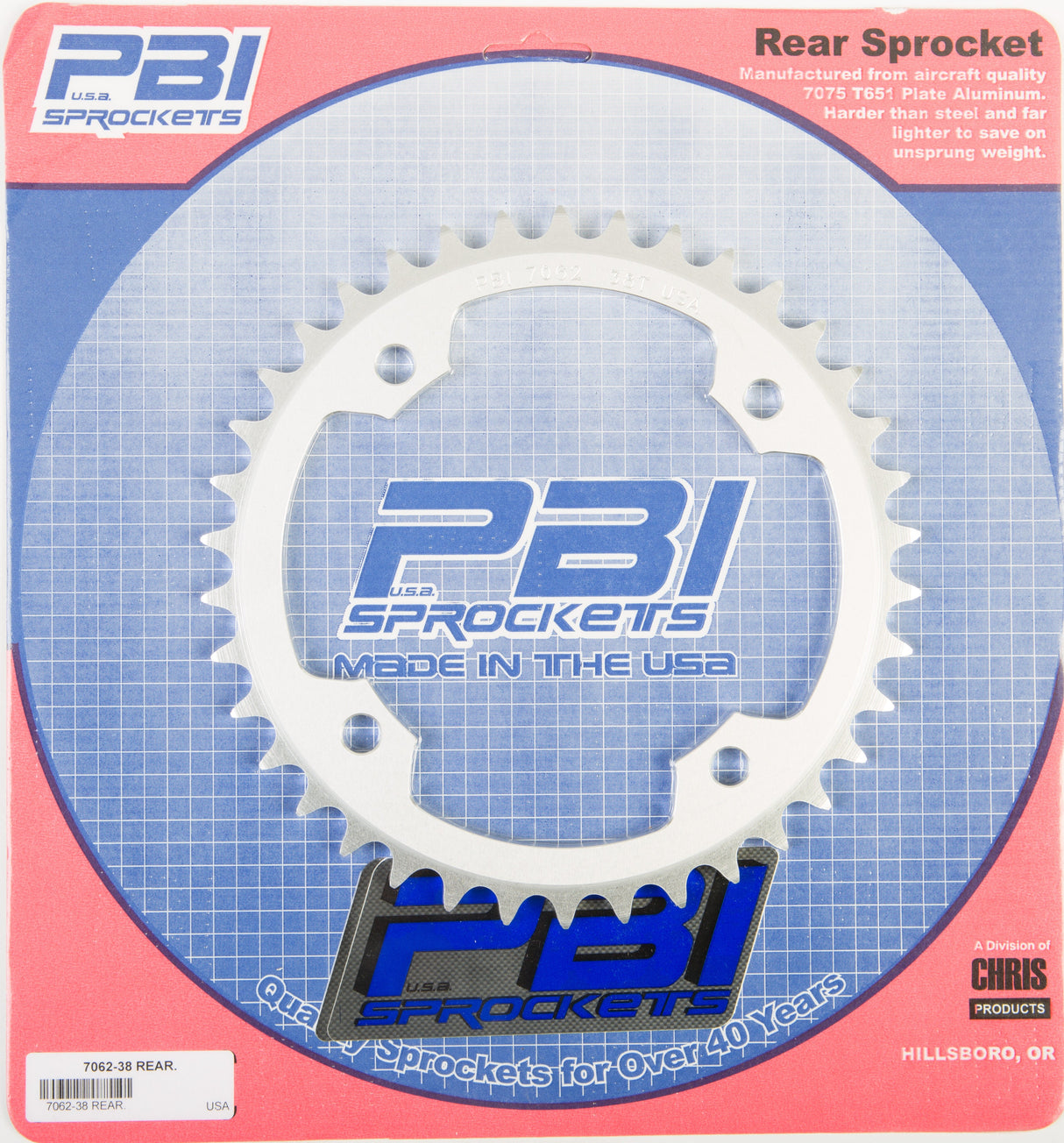 PBIRear Sprocket Aluminum 38t-520 Yam7062-38-3