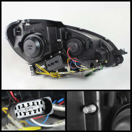 Spyder Mercedes Benz W204 C-Class 12-13 Projector Halogen Model- DRL Blk PRO-YD-MBW20412-DRL-BK 5074249