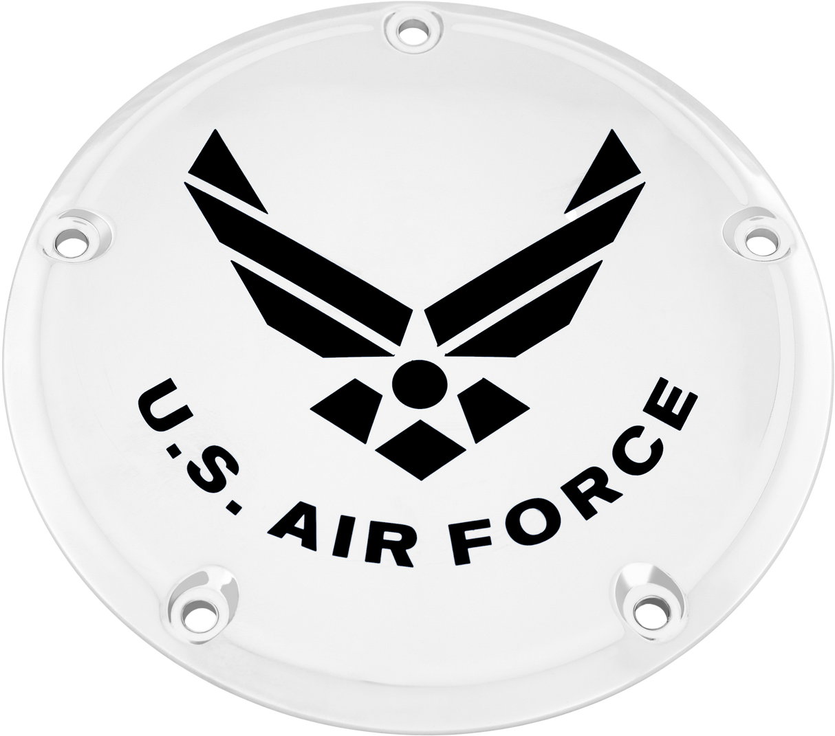 CUSTOM ENGRAVING 7   Tc Derby Cover Air Force Chrome AIRF04-12