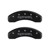 MGP 4 Caliper Covers Engraved Front & Rear Raptor Red finish silver ch 10213SRPTRD
