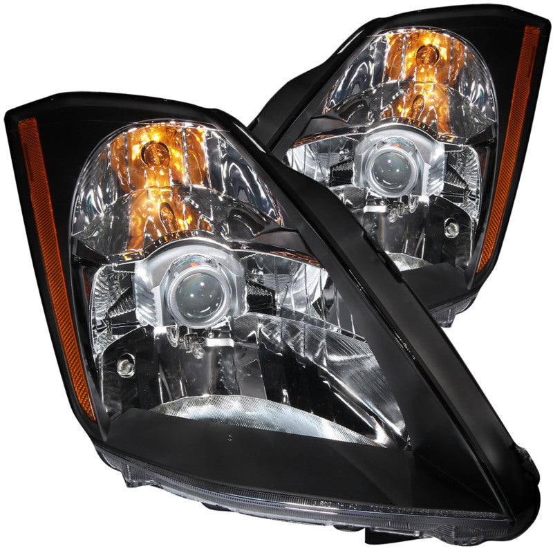 ANZO 2003-2005 Nissan 350Z Crystal Headlights Black 121108
