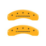 MGP 4 Caliper Covers Engraved Front & Rear Gen 5/Camaro Yellow finish black ch 14240SCA5YL