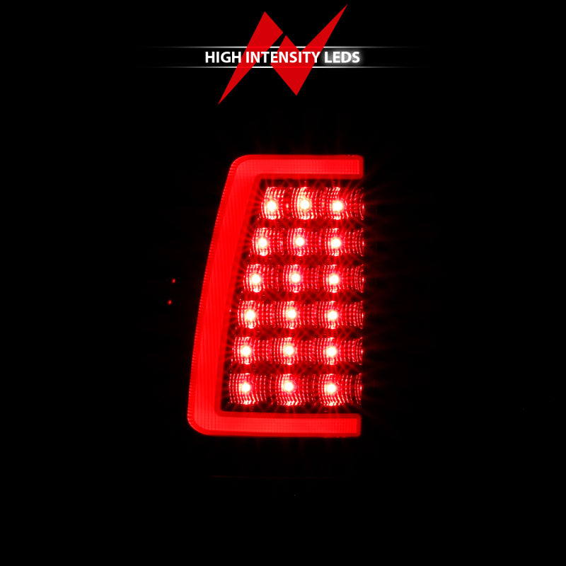 ANZO 1999-2002 Chevy Silverado 1500 LED Taillights Plank Style Black w/Clear Lens 311330