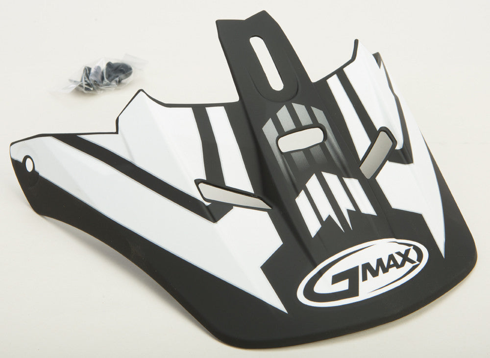 GMAX Visor W/Screws Race Gm-46.2 Matte Black/White Xs-Sm G046244