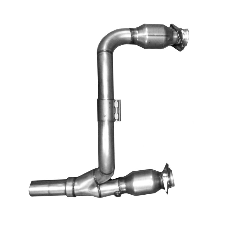 BBK 07-11 Jeep 3.8 V6 Long Tube Exhaust Headers And Y Pipe And Converters - 1-5/8 Silver Ceramic 40500