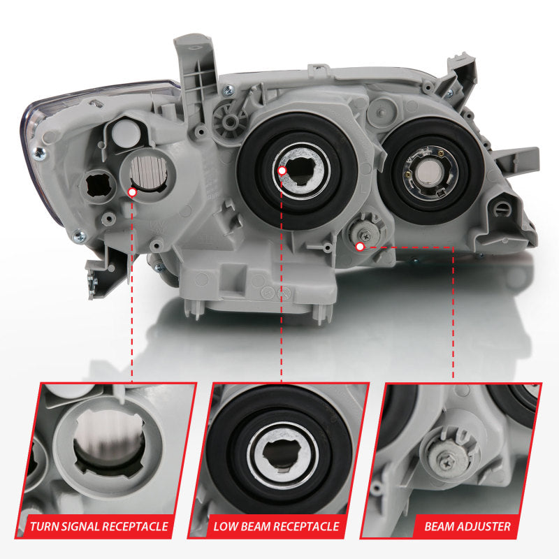 ANZO 2007-2009 Toyota Camry Projector Headlight Black Amber 121539