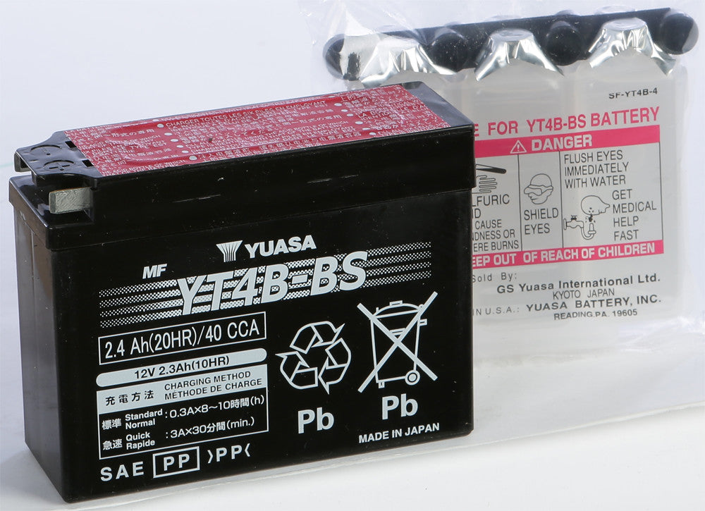 YUASA Battery Yt4b-Bs Maintenance Free YUAM62T4B