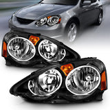 ANZO 2002-2004 Acura Rsx Crystal Headlights Black 121209