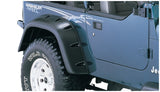 Bushwacker 87-95 Jeep Wrangler Cutout Style Flares 4pc Cutting Optional Not Renegade - Black 10909-07