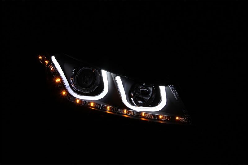 ANZO 2008-2012 Honda Accord Projector Headlights w/ U-Bar Black 121483