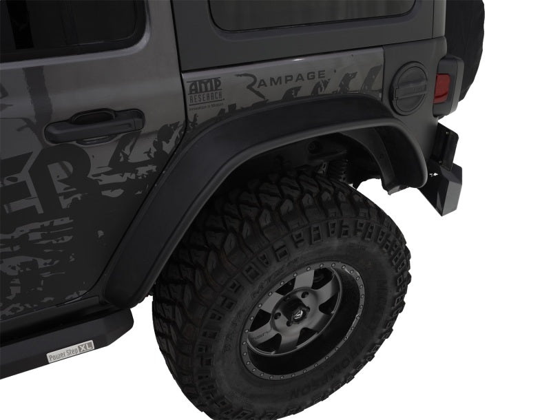 Bushwacker 2018+ Jeep Wrangler (JL) Unlimited Flat Style Flares 4pc - Black 10923-07