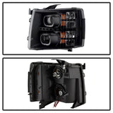 Xtune Chevy Silverado 1500/2500/3500 07-13 LED Halo Projector Headlights Black PRO-JH-CSIL07-CFB-BK 9032189