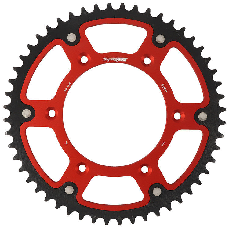 SUPERSPROX Rear Stealth Sprocket Alu/Stl 52t-520 Red Beta RST-8000-52-RED
