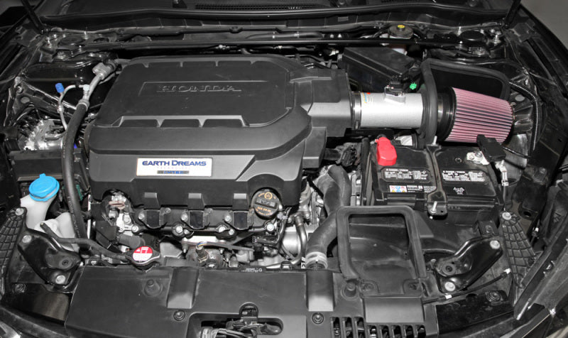 K&N 13-14 Honda Accord 3.5L V6 69 Series Typhoon Air Intake System - Silver Cold Air Intake Kit 69-1212TS