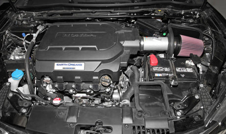 K&N 13-14 Honda Accord 3.5L V6 69 Series Typhoon Air Intake System - Silver Cold Air Intake Kit 69-1212TS