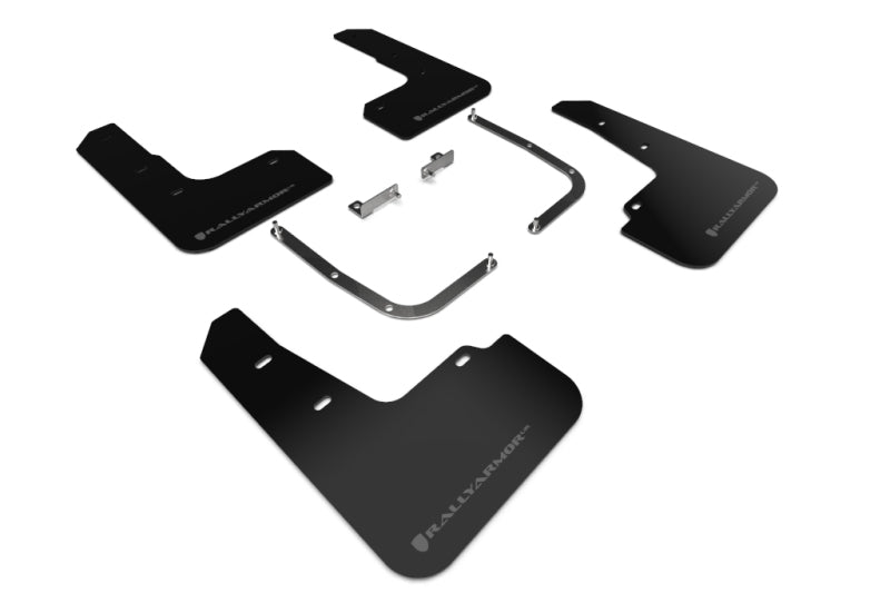 Rally Armor 19-21 Hyundai Veloster Turbo R-Spec Black UR Mud Flap w/ Dark Grey Logo MF58-UR-BLK/DGRY