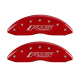 MGP 4 Caliper Covers Engraved Front & Rear Gen 5/RS Red finish silver ch 14033SRS5RD