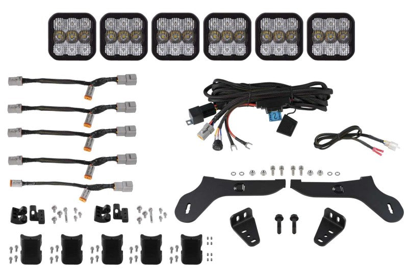 Diode Dynamics 17-20 Ford Raptor SS5 Grille CrossLink Lightbar Kit - Pro White Combo DD7337