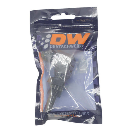 DeatschWerks 8AN Male Flare to Straight 3/8in Single Hose Barb - Anodized Matte Black 6-02-0742-B