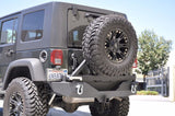 DV8 Offroad 07-18 Jeep Wrangler JK Rear Aluminum Bumper w/ Tire Carrier - Black RBSTTB-01