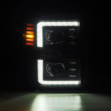 AlphaRex 08-10 Ford F250-550 LUXX-Series LED Projector Headlights Black w/Activ Light/Seq Signal 880312