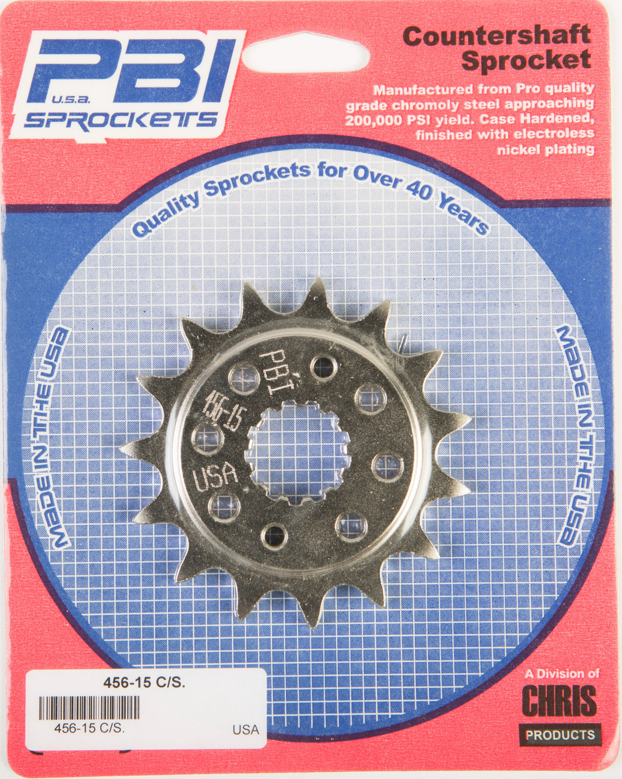 PBIFront Cs Sprocket Steel 15t-520 Kaw/Suz/Tri/Yam456-15