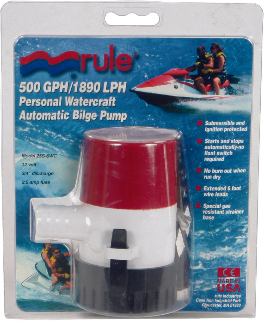 RULE Automatic Bilge Pump 500 Gph 25SA-6WC