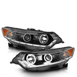 ANZO 2009-2012 Acura Tsx Projector Headlights w/ Halo Black (CCFL) (HID Compatible) 121393