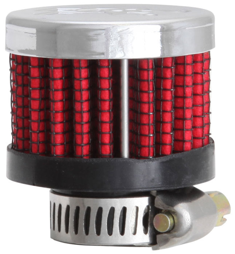 K&N Rubber Base Crankcase Vent Filter - 0.55in Flange ID 1.375in OD 1.125in Height 62-2480