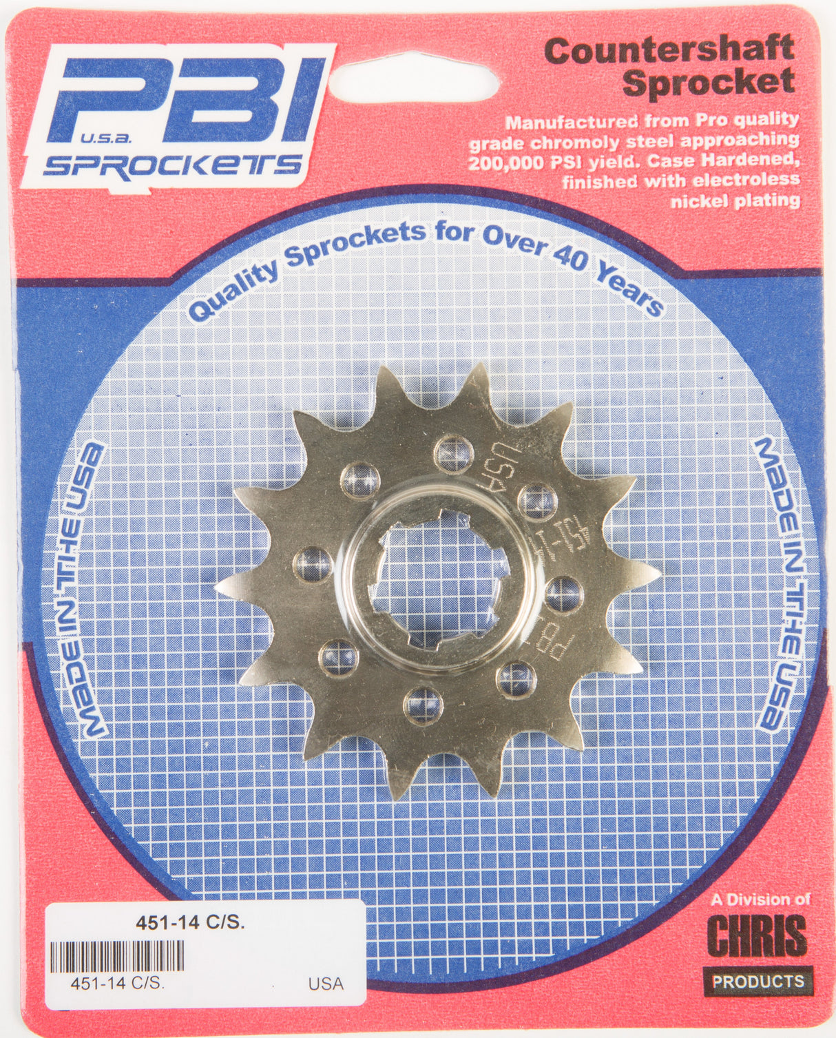 PBIFront Cs Sprocket Steel 14t-520 Husq/Kaw451-14