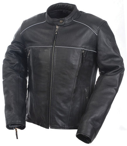 Mossi Womens Premium Leather Jacket Size 8 Black 408077